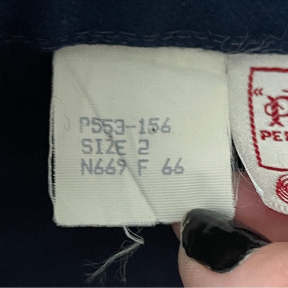 Pendleton Navy Blue Pencil Skirt Size 2P Classic 100% Wool Knee Length Straight - Picture 6 of 6